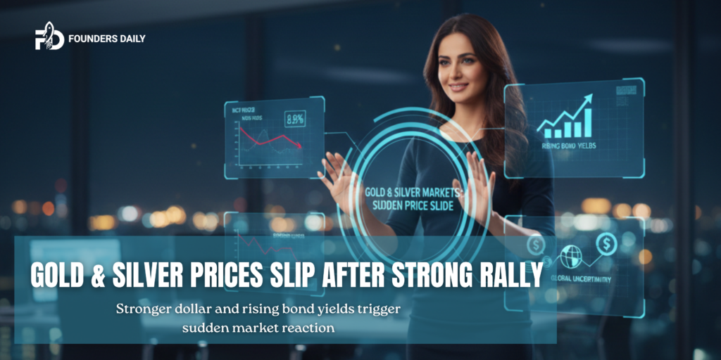 Gold and silver prices fall after rally amid dollar strength and rising bond yields