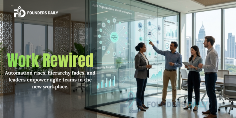 Modern workplace showing leadership transformation as middle management evolves in corporate organizations.